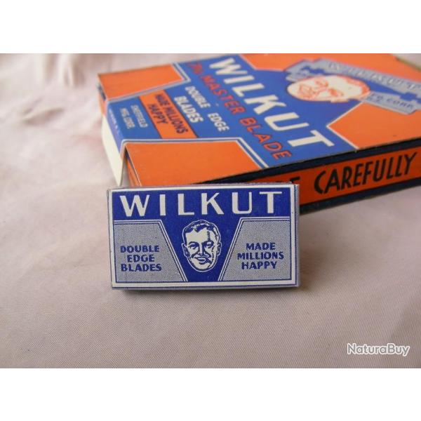WW2 US PAQUET DE LAMES DE RASOIR AMERICAINES  " WILKUT " NEUVES DE PRESENTOIR