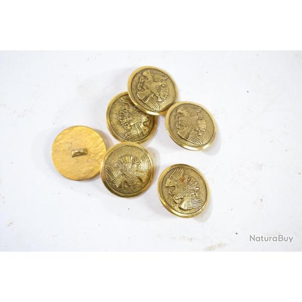 Lot X 6 bouton militaire serbe 23mm, aigle � deux t�tes. Pays de l'Est. Id�al bricolage