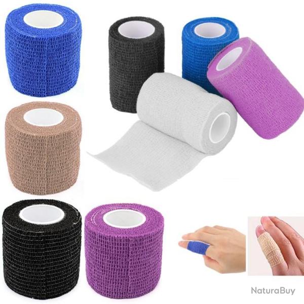 Lot de 5 NOIR Bandage �lastique auto-adh�sif 2.5cm * 5M | Premiers soins, traitement de sant�