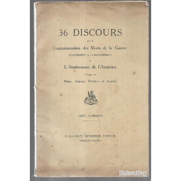 36 discours pour la comm�moration des morts de la guerre toussaint et 11 novembre et l'anniversaire