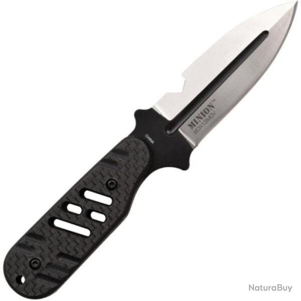 Dague Elite Tactical The Minion Lame Acier 8Cr13MoV Manche G10/FCarbone Etui Nylon ETFIX008