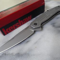 Couteau Kershaw Terran A/O Lame Acier 8Cr13MoV Manche Acier Framelock Clip KS2080