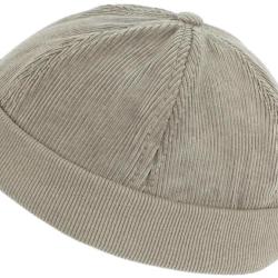 Bonnet Docker Velours Gris Clair en Coton Chapelier Hodack Taille unique Gris