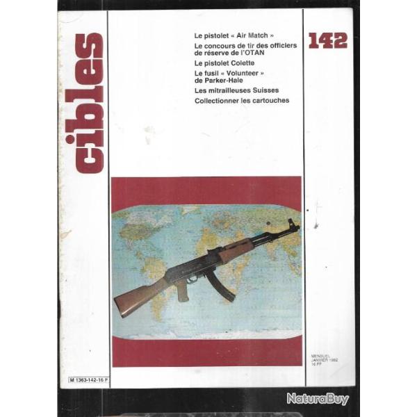 cibles 142 pistolet air match, mitrailleuses suisses, pistolet colette, volunteer parker-hale