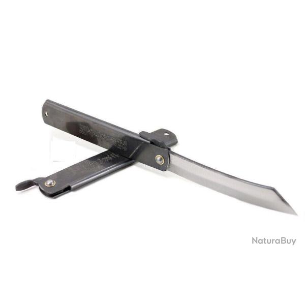 Couteau Higonokami N�4 Folder Black Lame SK5 Manche Acier Japan HIGO04BL
