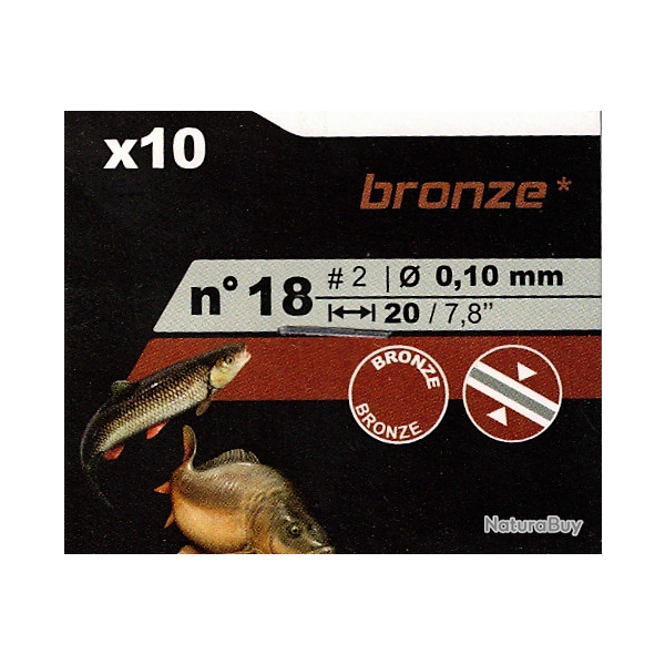 10 Hame�ons mont�s  bronz�s n� 18 / fil � 0.10 mm
