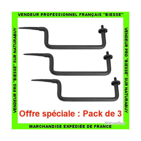 PACK DE 3 : Supports bras fixation cam�ra surveillance sur arbre. Pas cher, tr�s solide et UNIVERSEL