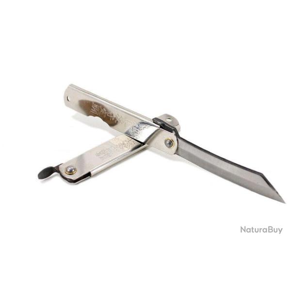 Couteau Higonokami N5 Folder Sylver Lame SK5 Manche Acier Japan HIGO05SL