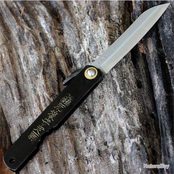 Couteau Higonokami Folder Lame White Paper Manche Acier Made Japan HIGO12BL