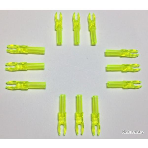 Lot de 12 Encoches Int�rieures Bohning F-Nock Double Lock Lm (Lime Jaune-Vert)