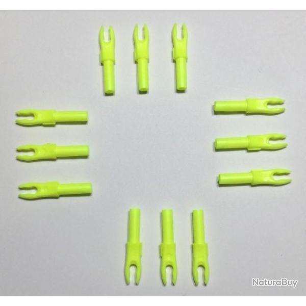 Lot de 12 Encoches Int�rieures Bohning F-Nock Double Lock Ny (Neon Jaune)