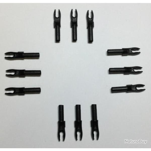 Lot de 12 Encoches Int�rieures Bohning F-Nock Double Lock Bk (Noir)