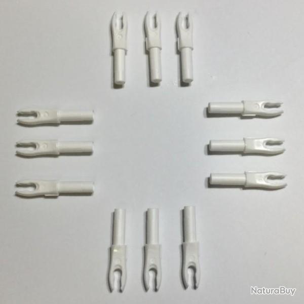 Lot de 12 Encoches Int�rieures Bohning F-Nock Double Lock Wh (Blanc)