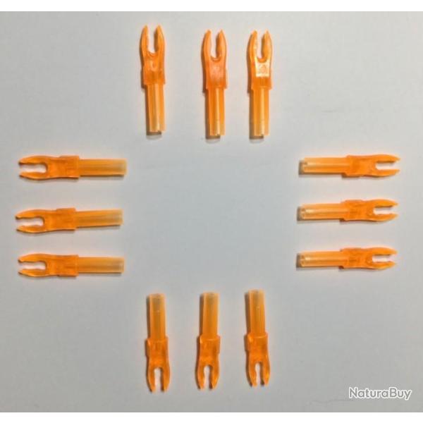 Lot de 12 Encoches Int�rieures Bohning F-Nock Double Lock Ap (Orange Abricot)