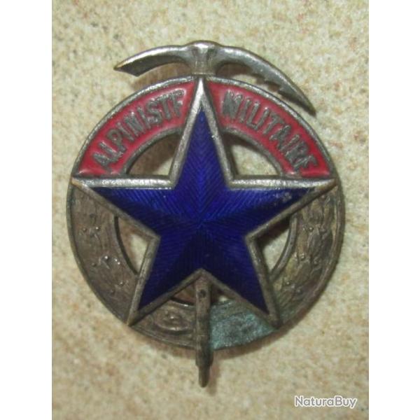 Brevet d'Alpiniste Militaire, �toile et piolet, �mail, marquage lat�ral