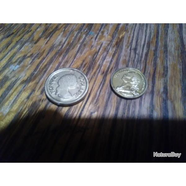 Monnaie scolaire 5 centimes Ann�e 1962 Deux mod�les diff�rents