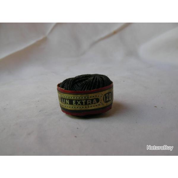 WW2 FRANCE BOBINE DE FIL FRANCAISE " FIL DE NORMANDIE " FIL DE LIN EXTRA REFERENCE ' 120 ' '25m