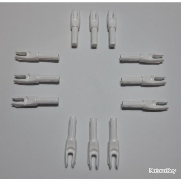 Lot de 12 Encoches Int�rieures Large Easton Acc-Ace G-Nock Blanches