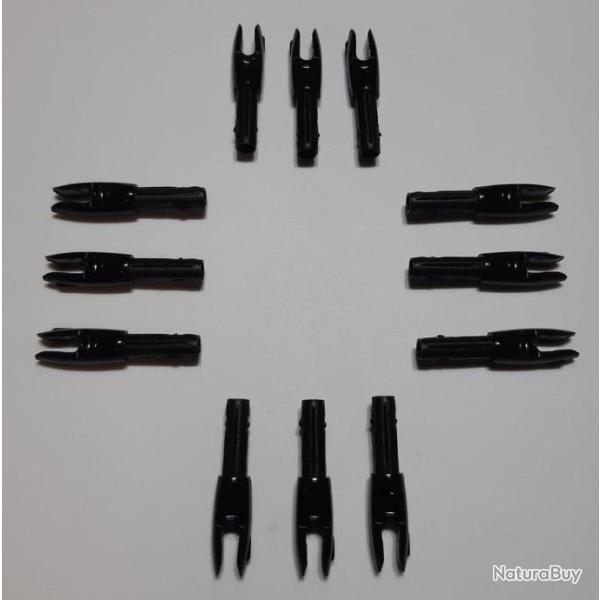 Lot de 12 Encoches Intrieures Large Easton Acc-Ace G-Nock Noires