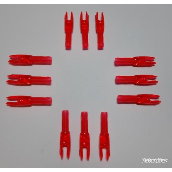 Lot de 12 Encoches Int�rieures Large Easton Acc-Ace G-Nock Ruby-Rouges