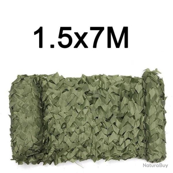 FILET DE CAMOUFLAGE VERT 1.5 X 7 METRES - LIVRAISON GRATUITE !!