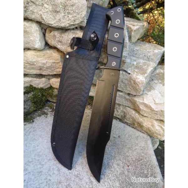 Couteau de Chasseur de Croco Bowie Survival Sabre de Pirate Lame Acier 3Cr13 Etui Nylon CN211514PL