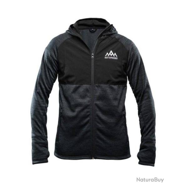 Sweat � capuche chauffant Homme. Heat Exp�rience Gris fonc�