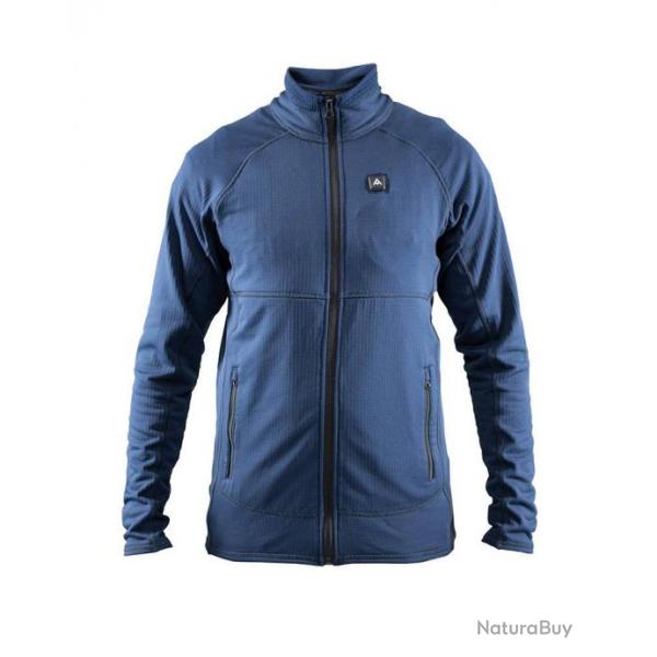 Pull chauffant en molleton Homme. Heat Exprience Bleu
