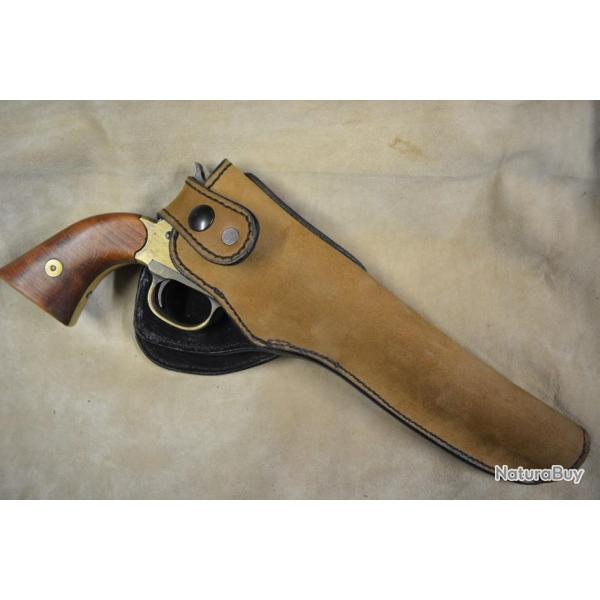 Holster en cuir velours droitier doubl� pour Remington 1858 mod�le Colt 1860
