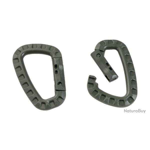 Mousqueton plastique lot de 2 - vert