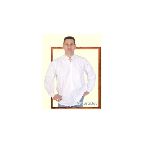 Chemise plisse  l ancienne Blanc