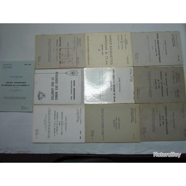 LOT DE 10 GUIDES TECHNIQUES : CAISSE N�8 N�6 / EX LRAC
