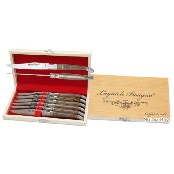 Coffret de 6 couteaux de table  (Corne Blonde)