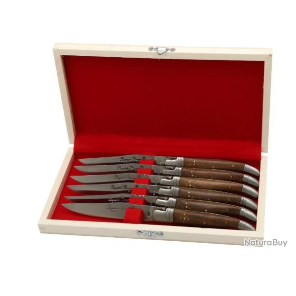 Coffret de 6 couteaux de table  (Bois de noyer) (3)