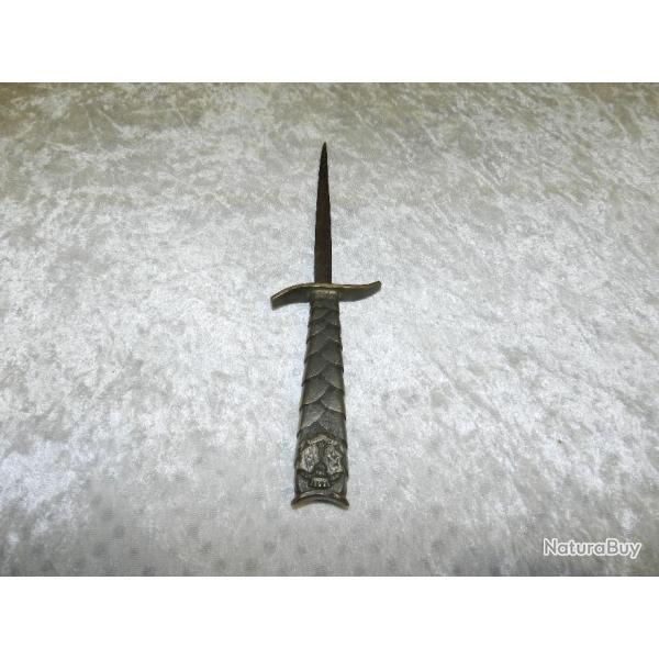 Rare ancien couteau de tranche Alsace Lorraine en bronze dcor caille dragon WWI / WWII ?