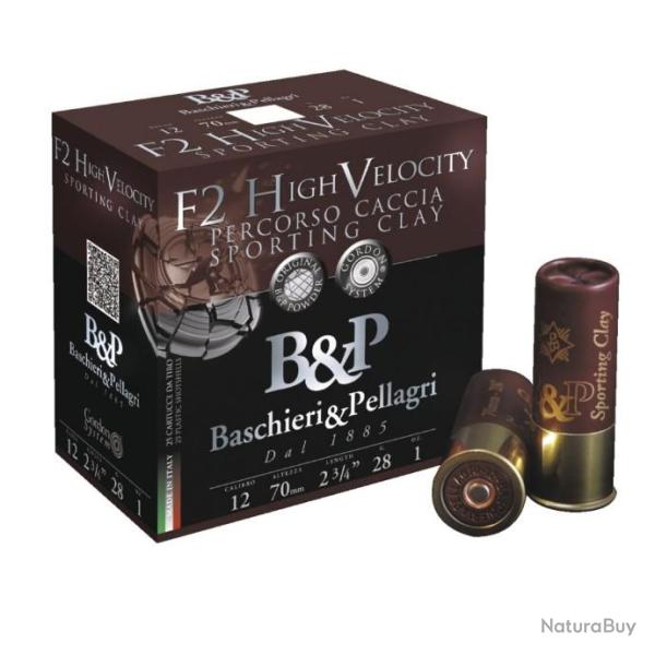 Cartouches Baschieri & Pellagri Cal.12 F2 HV sporting 28gr BJ par 25