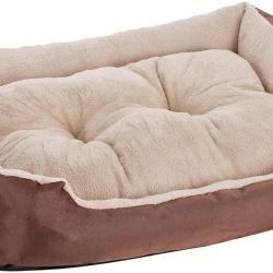 Panier pour chien tissu 85 x 65 x 21 cm marron et beige 12_0000795