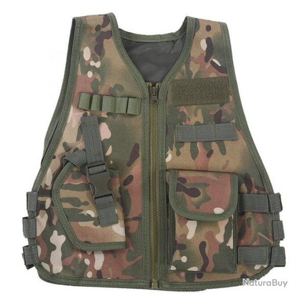 Gilet multipoches enfant, camouflage, taille L, pour enfants de 9ans � 14ans.