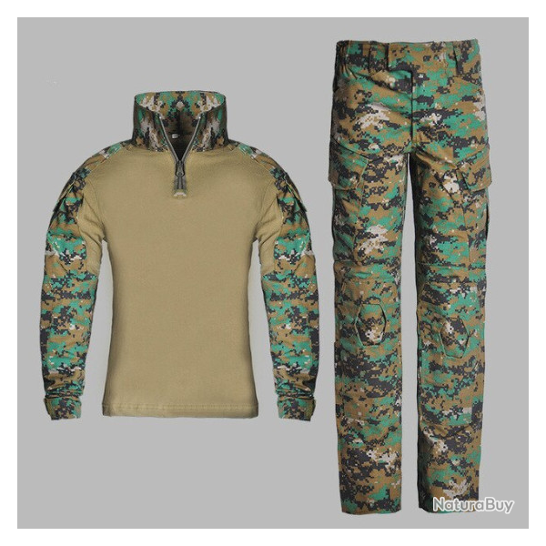 Ensemble 2 pi�ces enfant, camouflage jungle et beige, tailles de 6ans � 12ans.