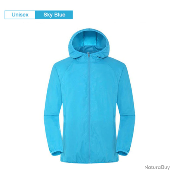 Coupe-vent, imperm�able, bleu ciel, taille de S � 4XL.