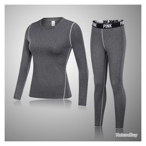 Ensemble de sous-v�tement femme, 2 pi�ces, gris, taille S � XXL.