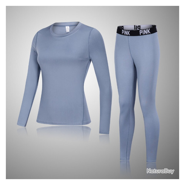 Ensemble sous-v�tement femme, 2 pi�ces, bleu/gris, taille de S � XXL.