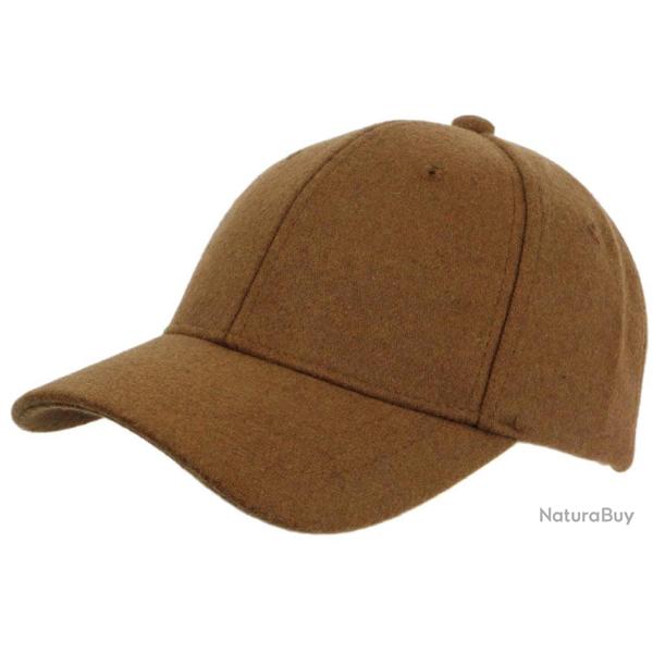 Casquette Baseball Laine Marron Camel en Feutre Chaude et Tendance Neva Taille unique Marron