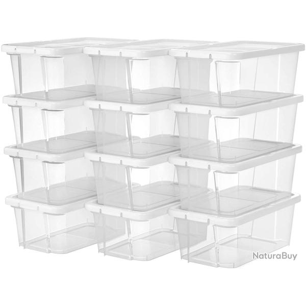 Lot de 12 bo�tes � chaussures avec couvercle bo�te de rangement pour chaussures outils de couture p