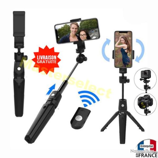 Perche pour selfie avec t�l�commande bluetooth tr�pied pour smartphone verticale