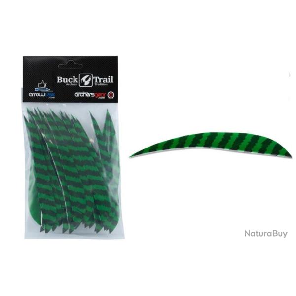 PLUME NATURELLE PARABOLIQUE 5" - RW DROITE - VERT Tigr� (par 6)
