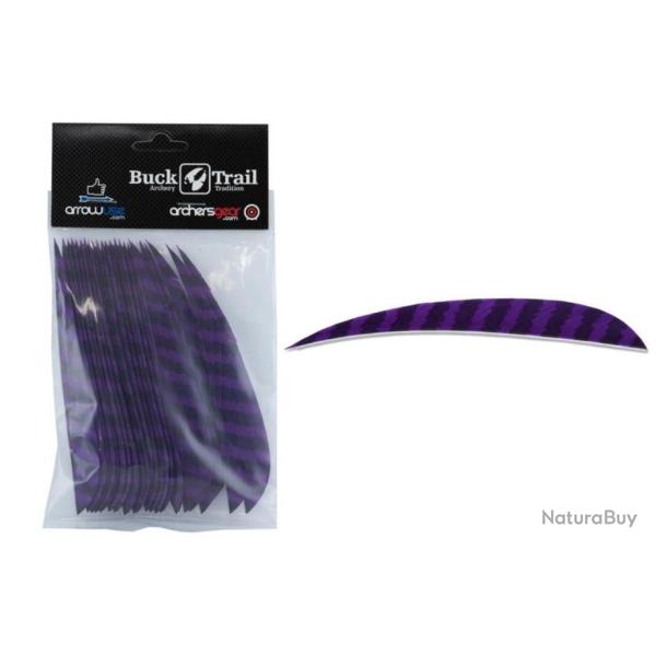 PLUME NATURELLE PARABOLIQUE 5" - RW DROITE - VIOLET Tigr� (par 6)