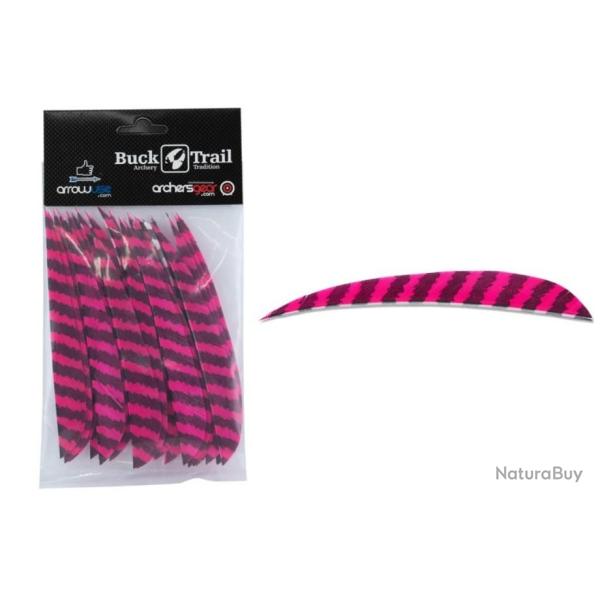 PLUME NATURELLE PARABOLIQUE 5" - RW DROITE - ROSE Tigr� (par 6)