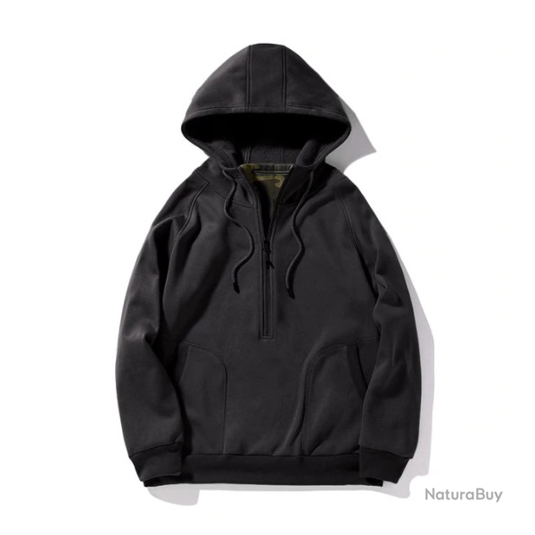 Pull sweat � capuche, noir, tailles de S � 3XL.