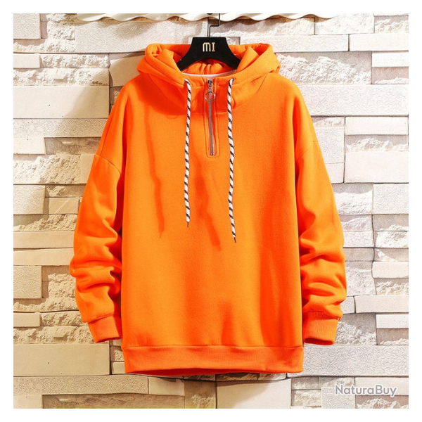 Pull sweat � capuche, orange, tailles de XS � XXL.